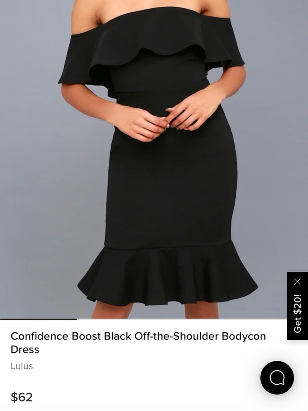 Elegant Lulus Navy Off-Shoulder Ruffle Hem Dress - Picture 3 of 3